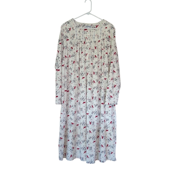 Secret Treasures Other - Secret Treasures Velour Long Sleeve Sleep Gown XL White Red Gray